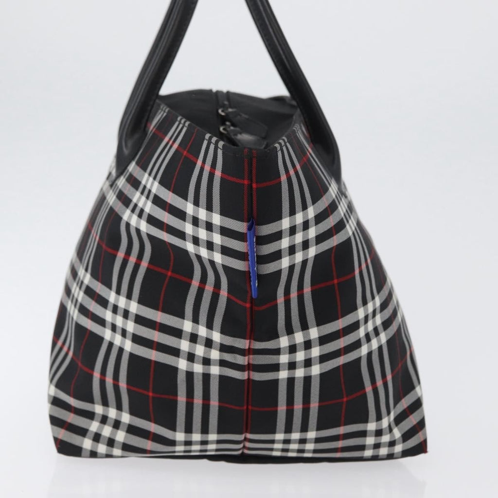 Burberry Nova Check Handbag Nylon Black Nylon Handbag (Pre-Owned)