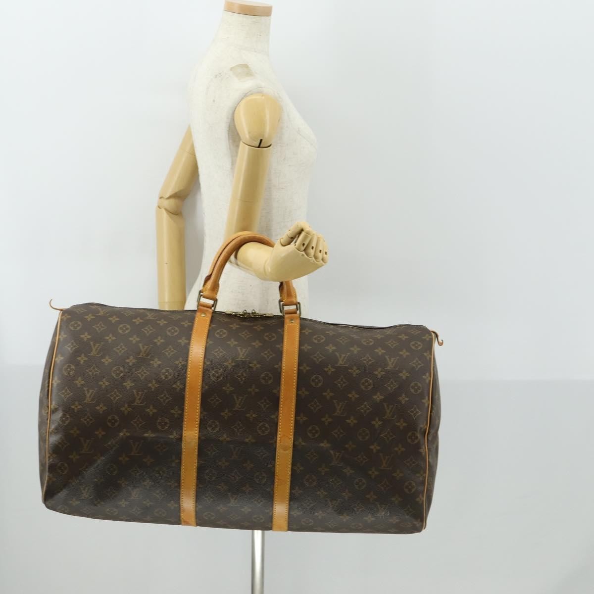 Louis Vuitton Keepall Bag Monogram Canvas Brown Canvas Travel Bag Bag (Pre-Owned)