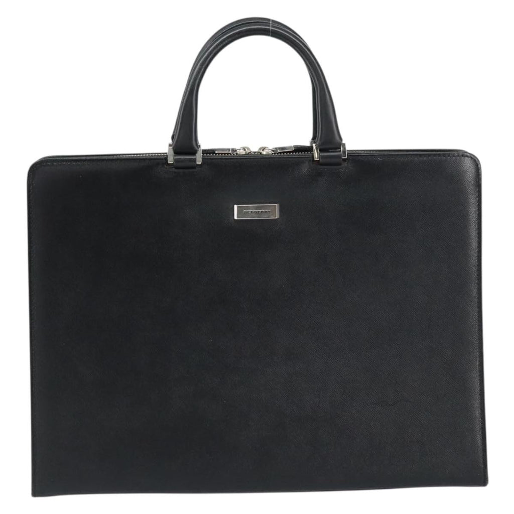 Burberry Vintage Briefcase Leather Black Leather Briefcase Bag (Pre-Owned)