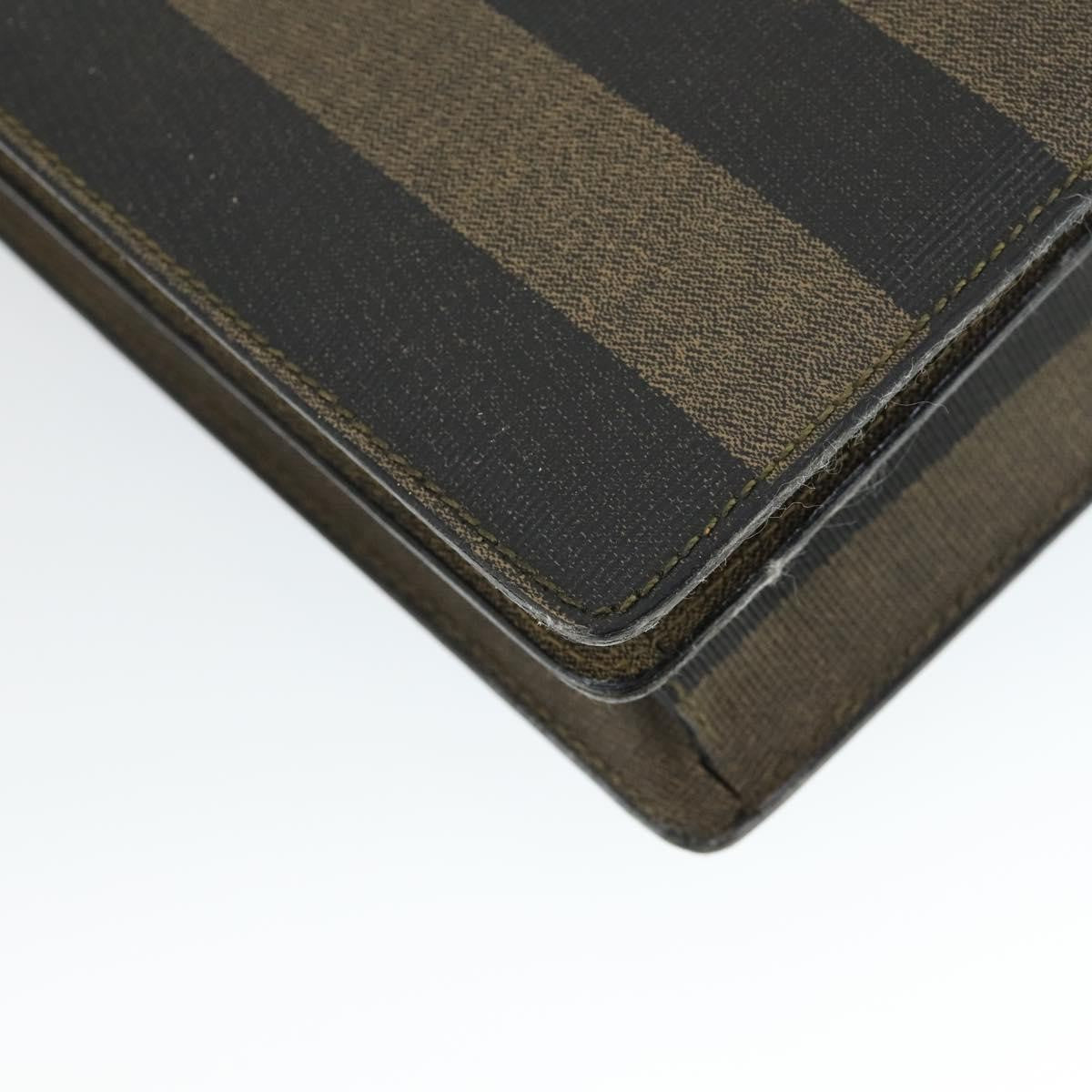 Fendi Vintage Pequin Briefcase Bag Coated Canvas Brown Canvas Briefcase Bag (Pre-Owned)