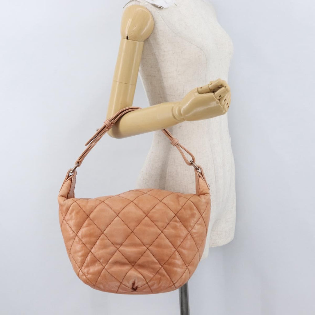 Chanel Cloudy Bundle Hobo Quilted Lambskin Orange Leather Shoulder Bag Bag (Pre-Owned)