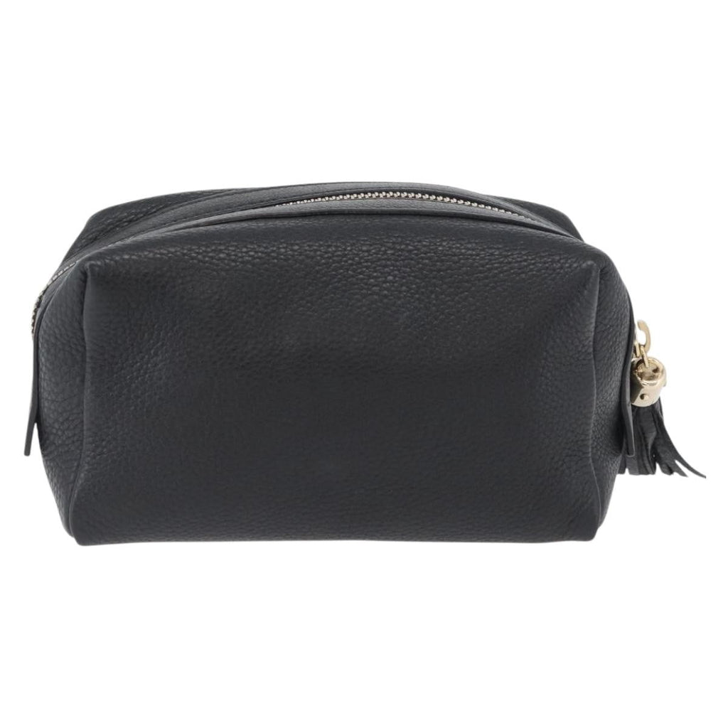 Gucci Soho Toiletry Pouch Leather Black Leather Clutche & Pouche Bag (Pre-Owned)