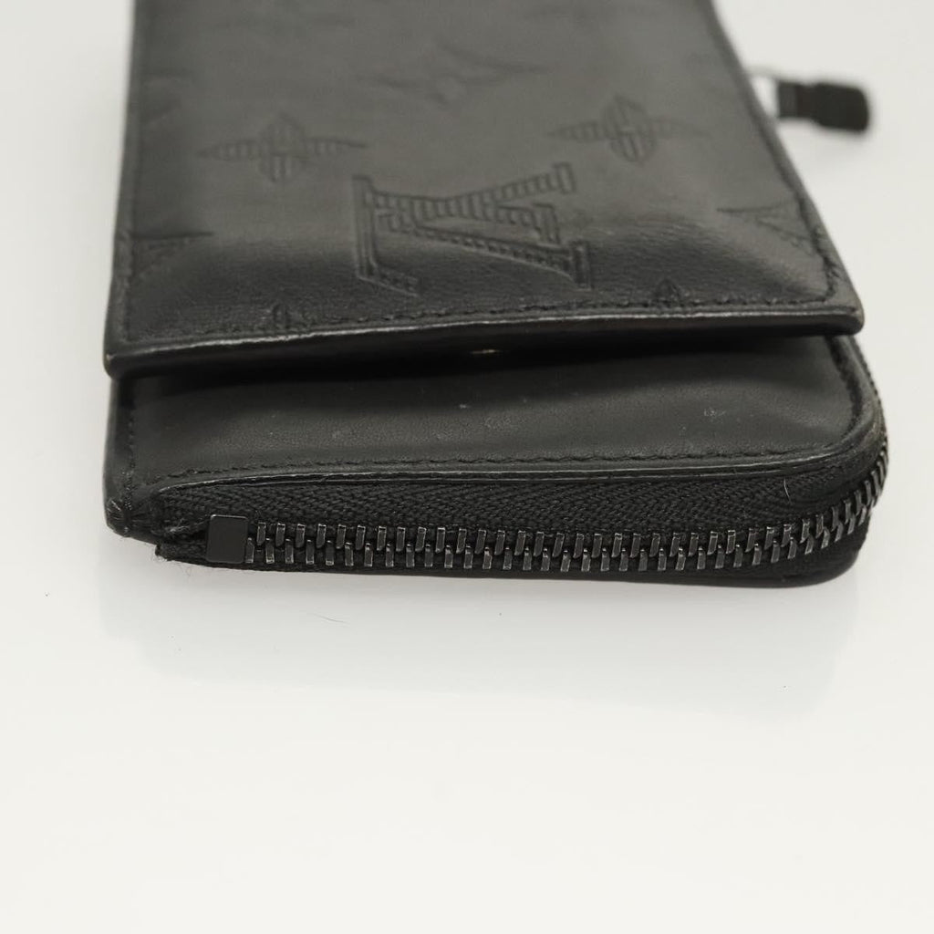 Louis Vuitton Hybrid Wallet Monogram Shadow Leather Black Leather Wallets Accessory (Pre-Owned)
