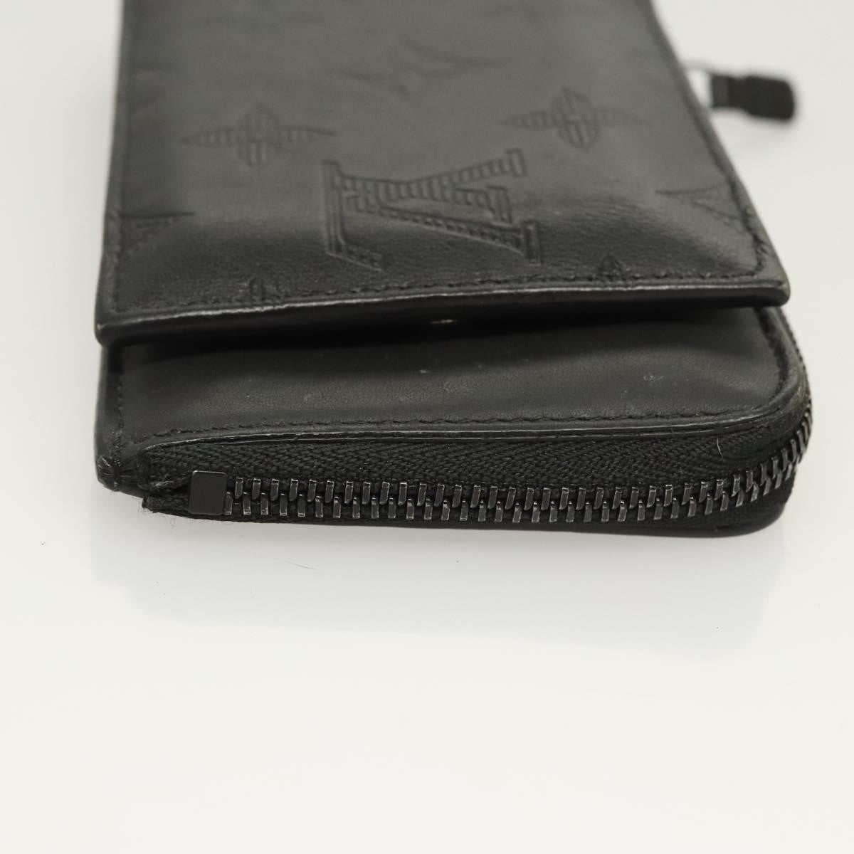 Louis Vuitton Hybrid Wallet Monogram Shadow Leather Black Leather Wallets Accessory (Pre-Owned)