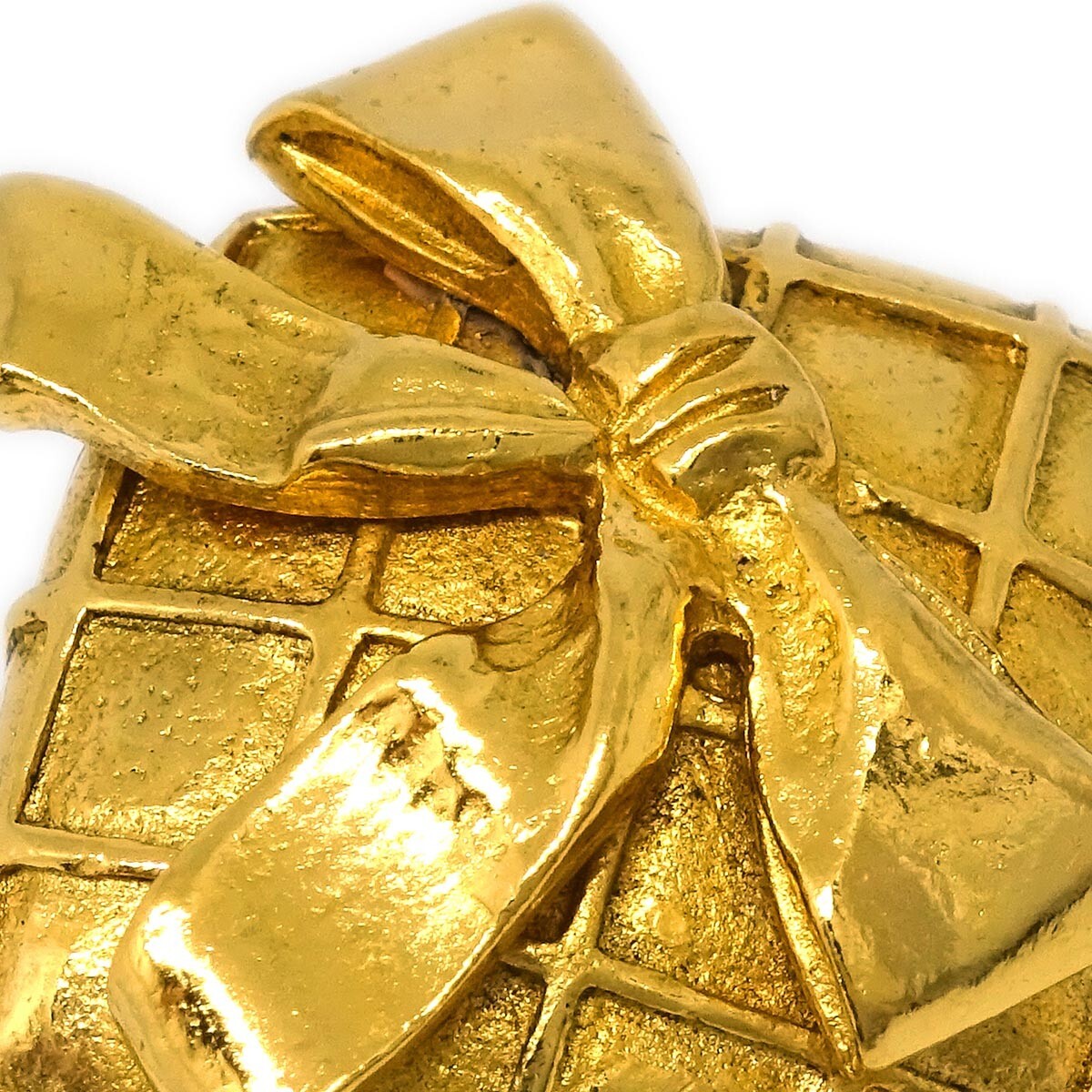 Chanel Cc Rhombus Clip-On Earrings Metal Gold Gold_Plated Earrings Jewelry (Pre-Owned)