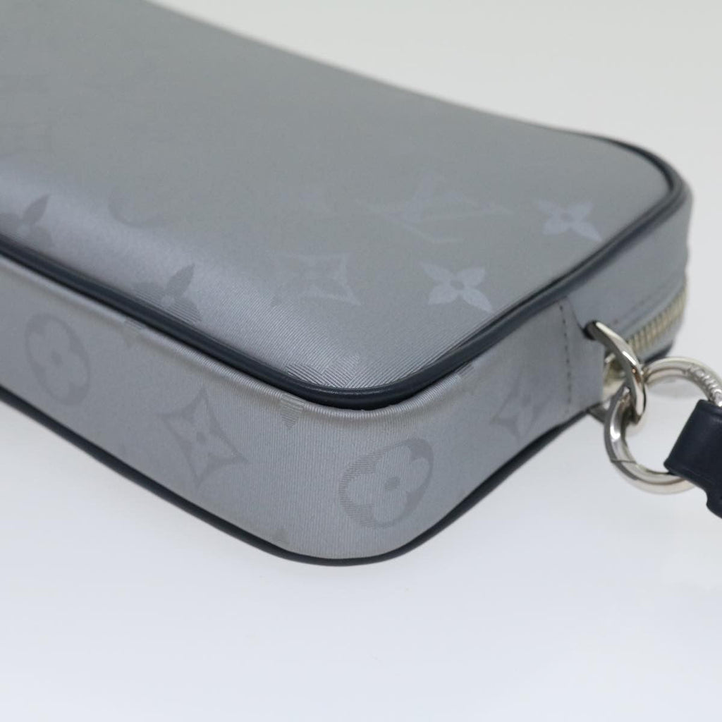 Louis Vuitton Alpha Clutch Limited Edition Monogram Satellite Canvas Silver Nylon Clutche & Pouche Bag (Pre-Owned)