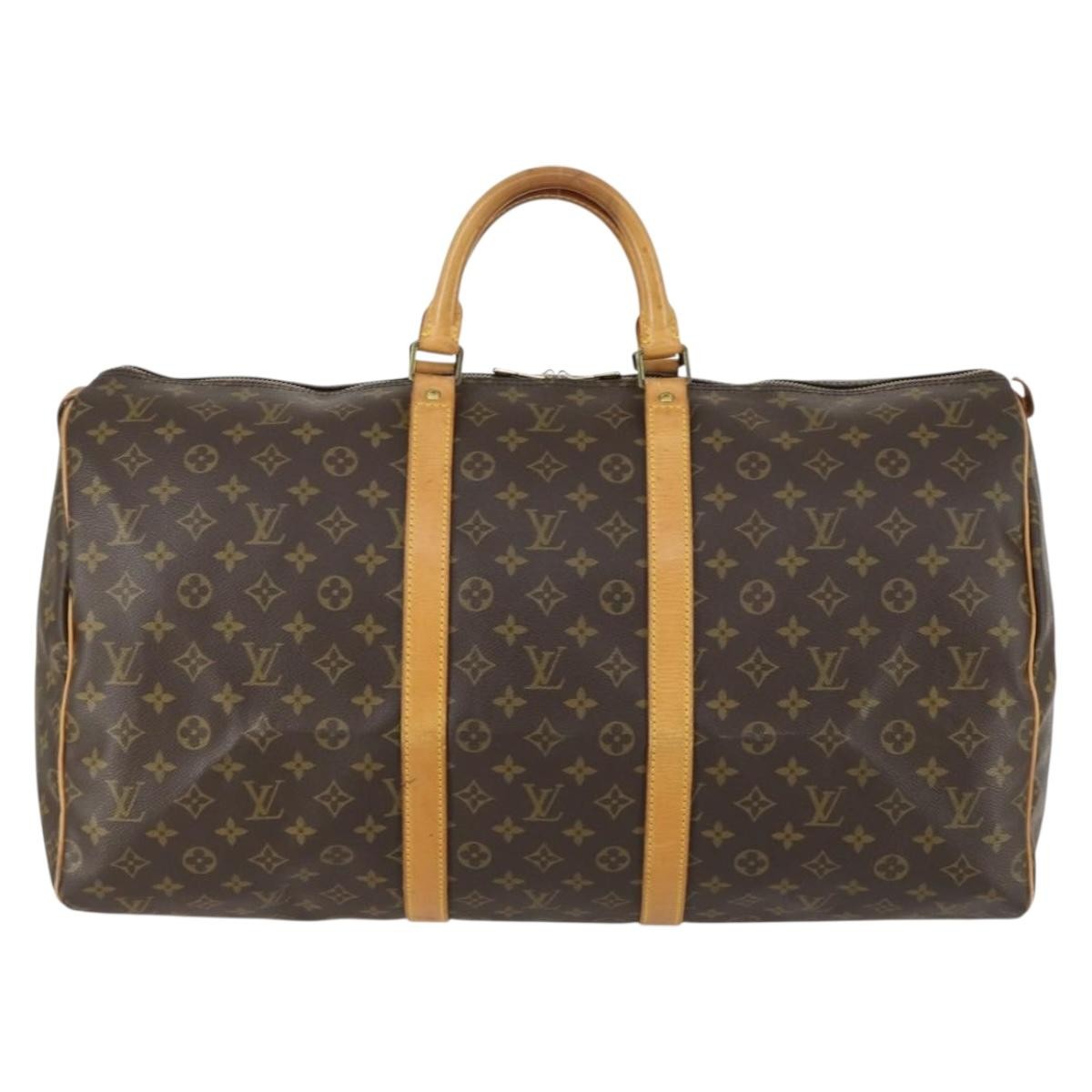 Louis Vuitton Keepall Bag Monogram Canvas Brown Canvas Travel Bag Bag (Pre-Owned)
