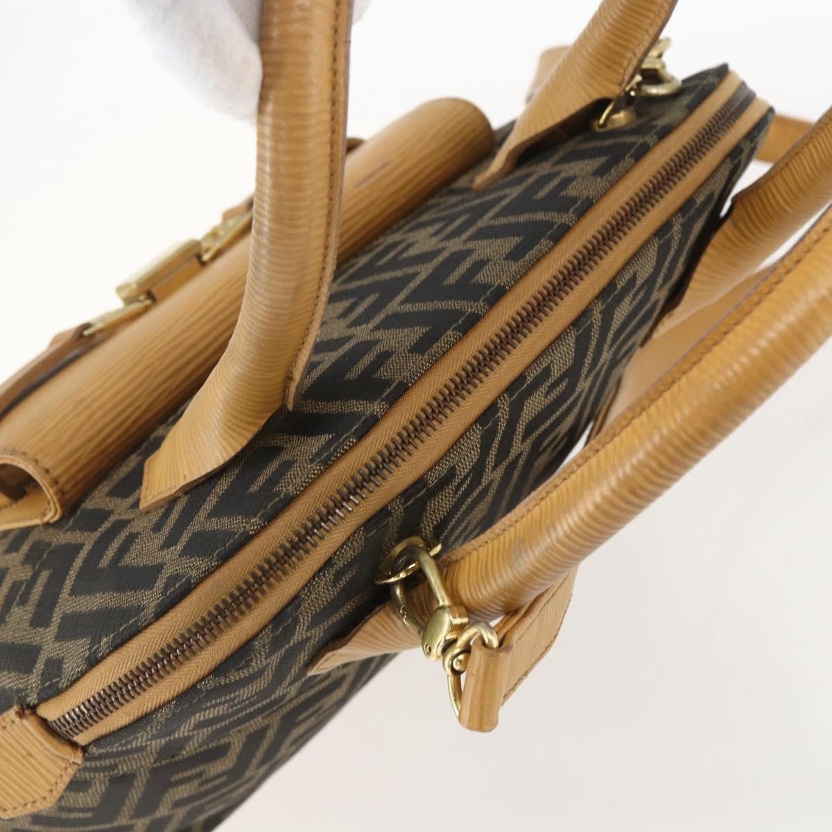 Fendi Vintage Zucca Handbag Zucca Brown Canvas Handbag (Pre-Owned)