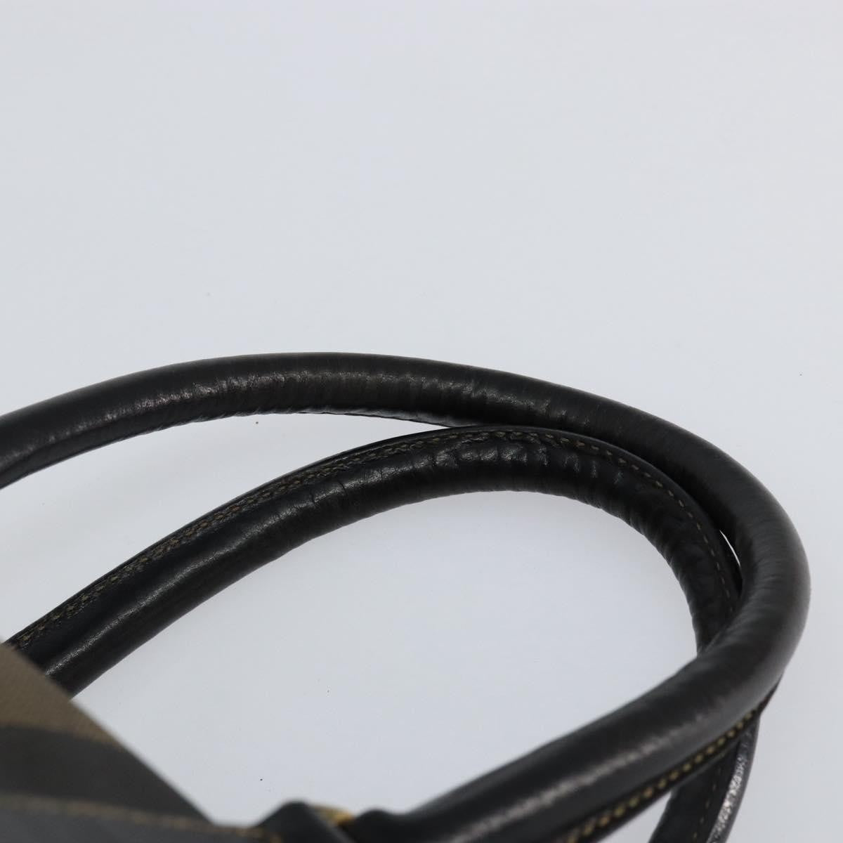 Fendi Vintage Pequin Boston Bag Coated Canvas Brown Canvas Handbag (Pre-Owned)