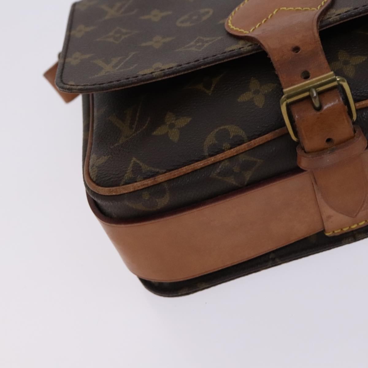 Louis Vuitton Cartouchiere Handbag Monogram Canvas Brown Canvas Shoulder Bag Bag (Pre-Owned)