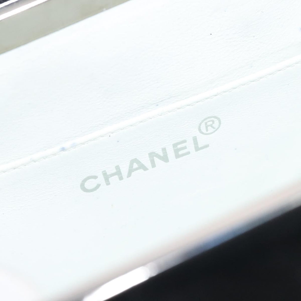 Chanel Vintage Metal Box Bag Quilted Patent Black Patent_Leather Handbag (Pre-Owned)