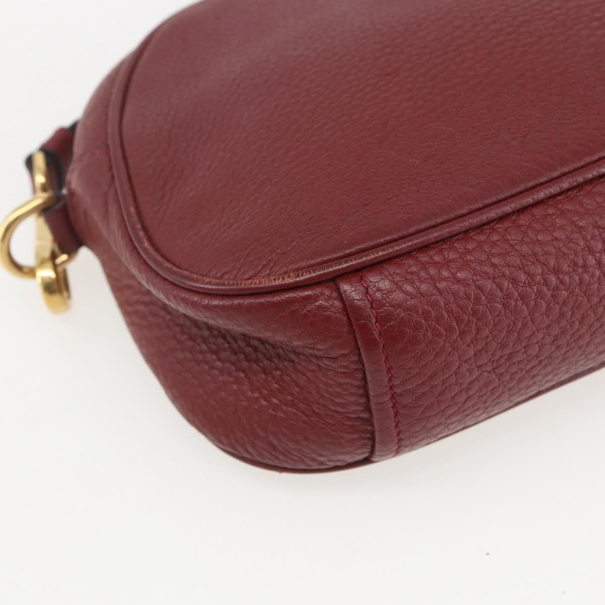 Prada Dual Strap Crossbody Bag Vitello Daino Burgundy Leather Shoulder Bag Bag (Pre-Owned)