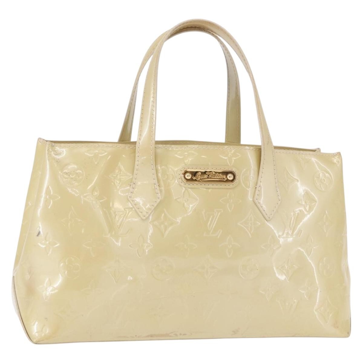 Louis Vuitton Wilshire Handbag Monogram Vernis Beige Patent_Leather Handbag (Pre-Owned)