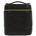 Chanel Vintage Timeless Cosmetic Case Caviar Black Leather Clutche & Pouche Bag (Pre-Owned)