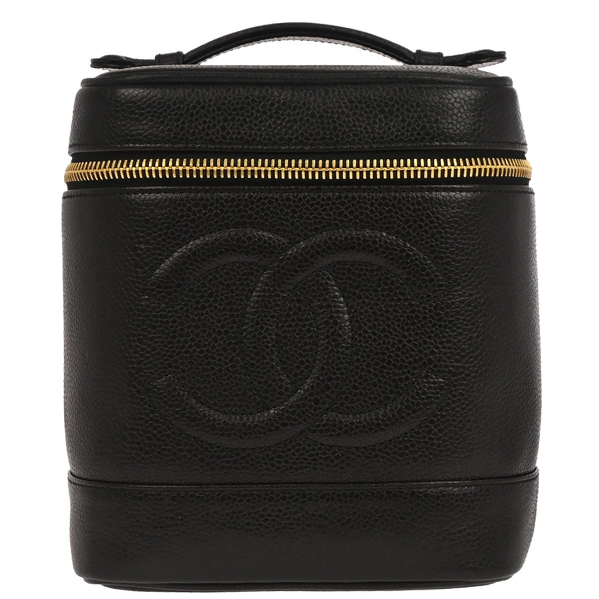 Chanel Vintage Timeless Cosmetic Case Caviar Black Leather Clutche & Pouche Bag (Pre-Owned)