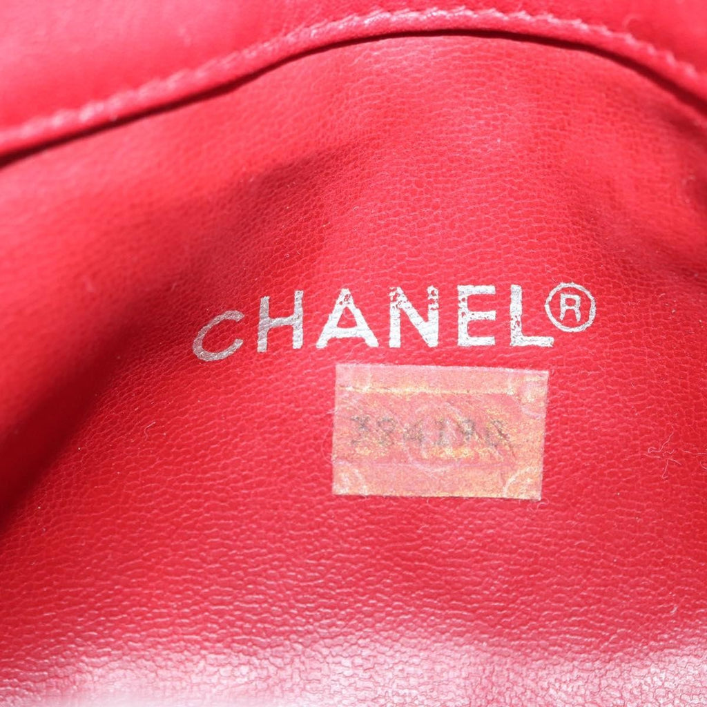 Chanel Vintage Cc Flap Waist Bag Quilted Lambskin Red Leather Clutche & Pouche Bag (Pre-Owned)