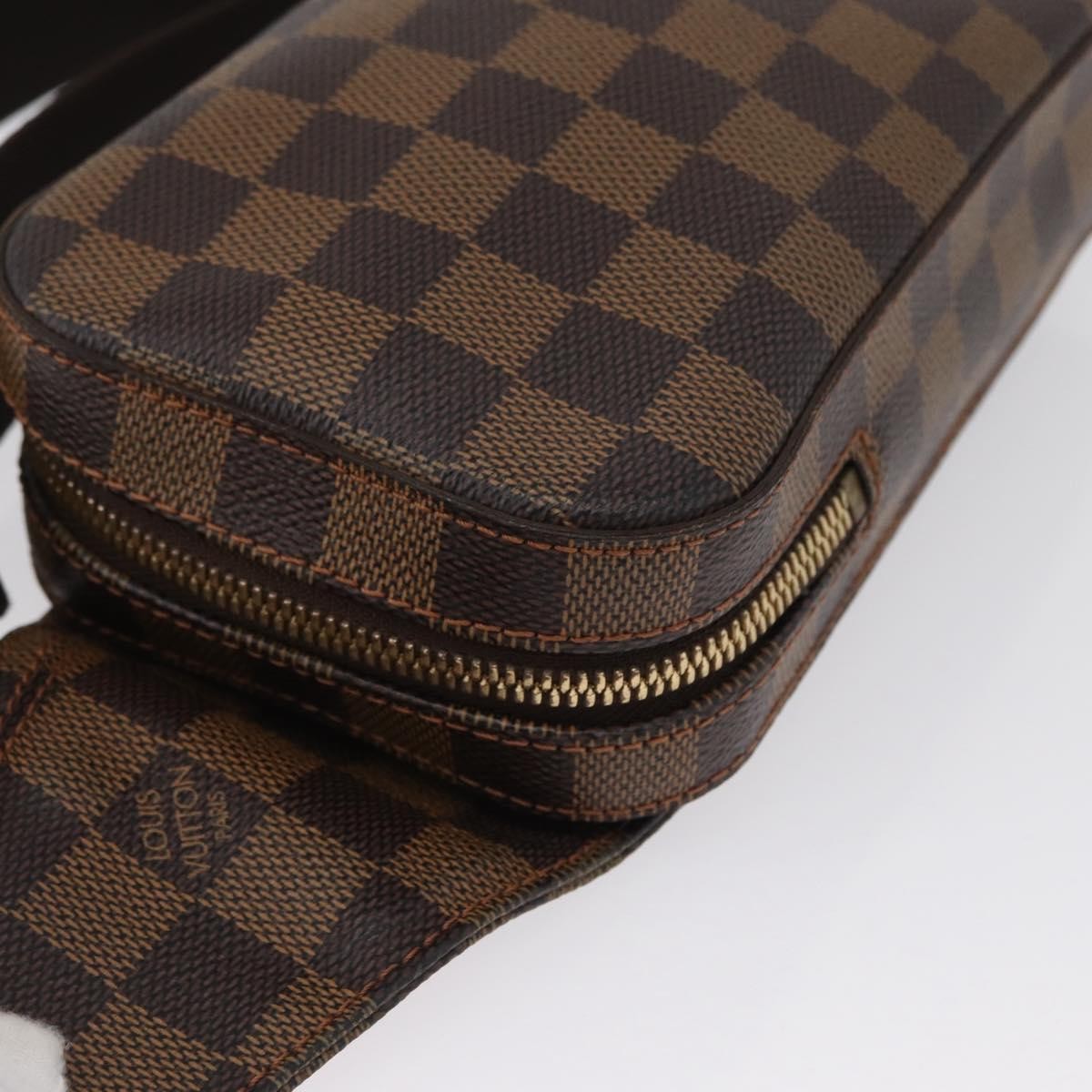 Louis Vuitton Geronimos Waist Bag Damier Brown Canvas Shoulder Bag Bag (Pre-Owned)
