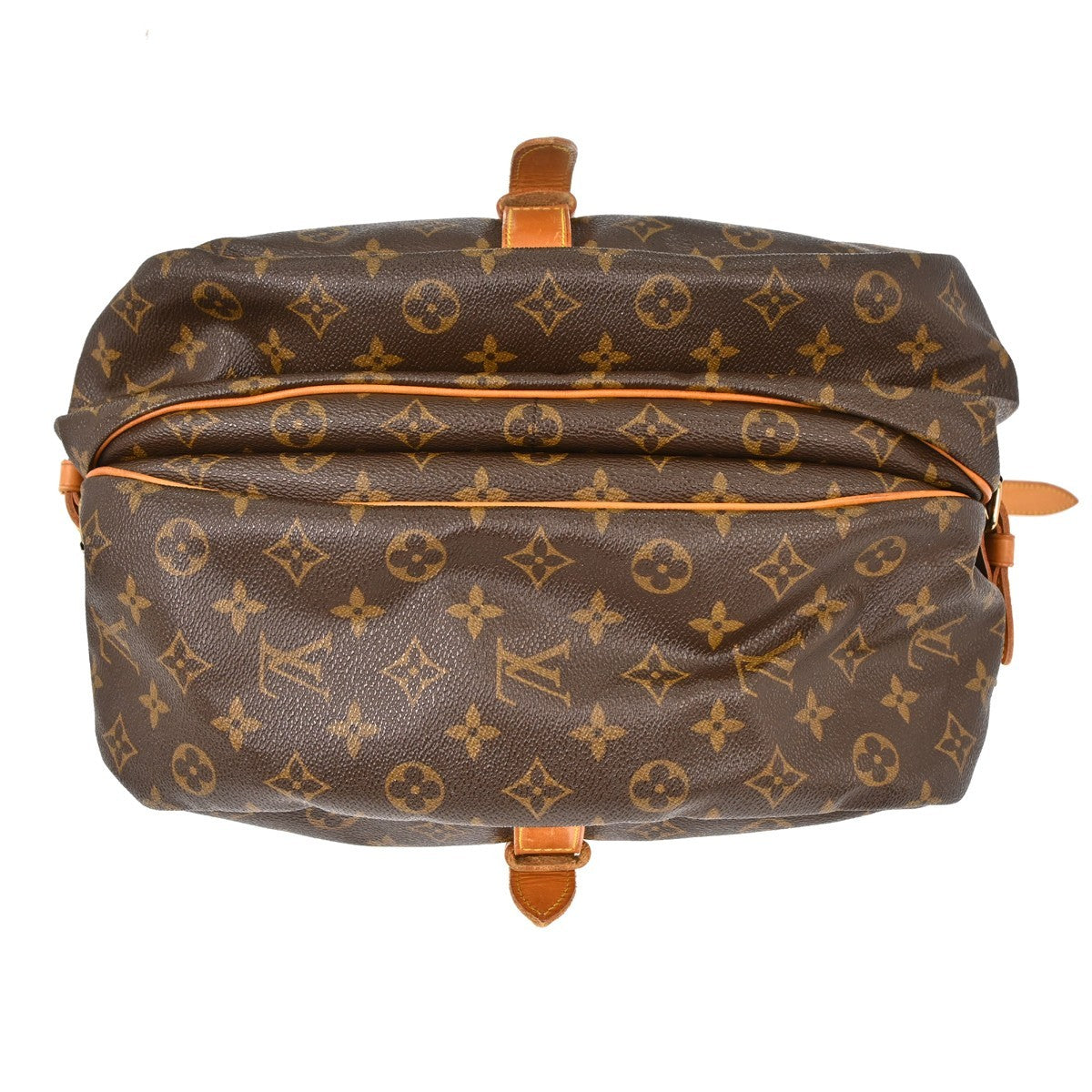 Louis Vuitton Saumur Handbag Monogram Canvas Brown Canvas Shoulder Bag Bag (Pre-Owned)