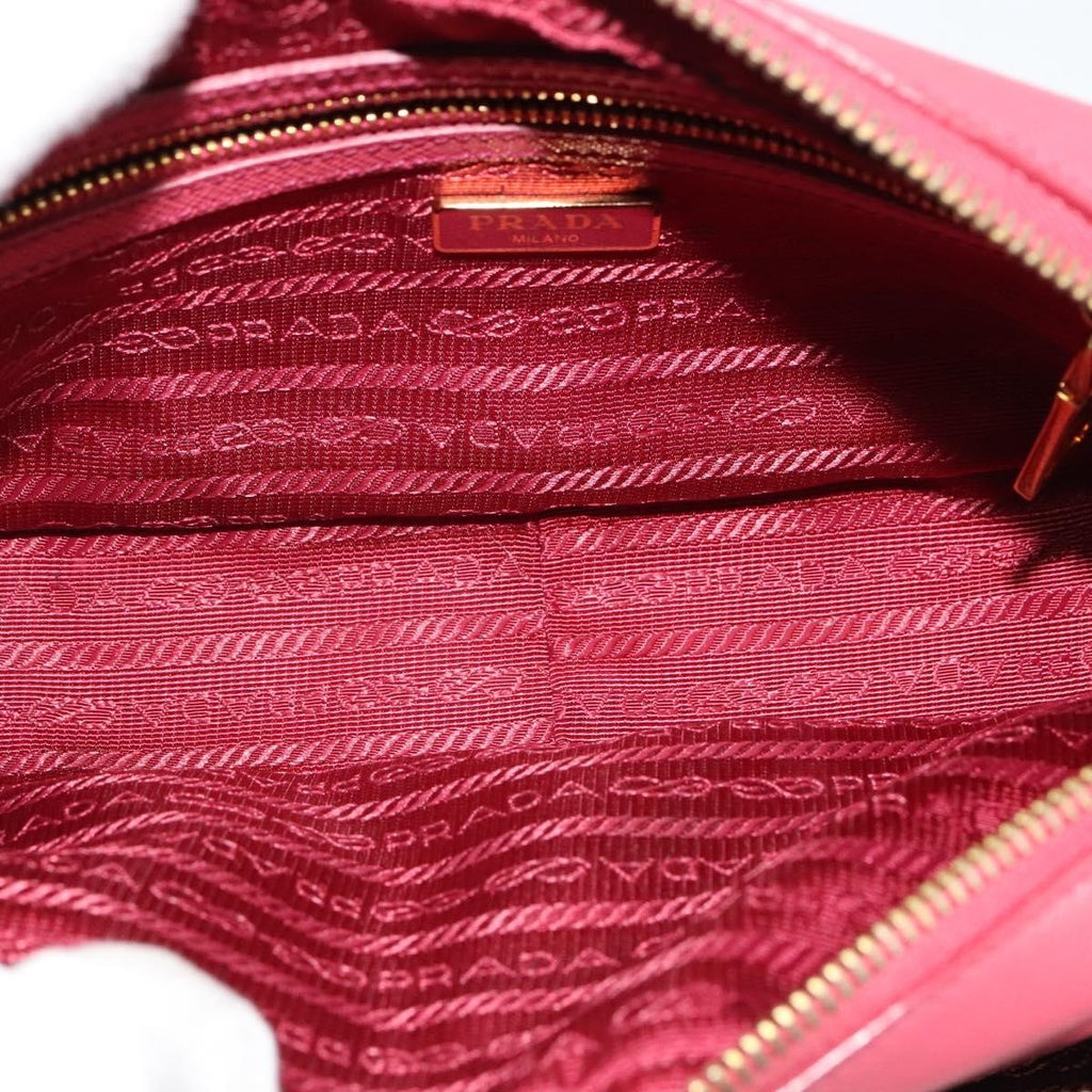 Prada Front Pocket Crossbody Bag Saffiano Leather Pink Leather Shoulder Bag Bag (Pre-Owned)