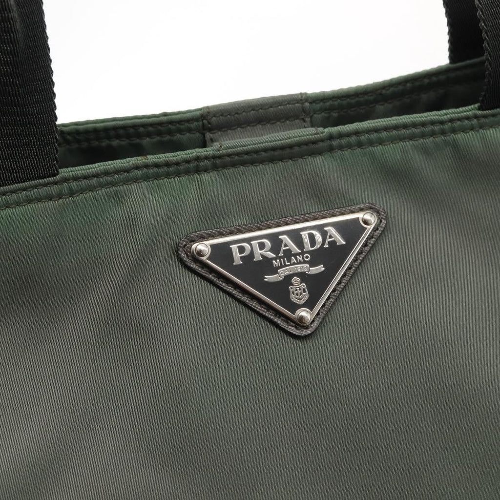 Prada Vela Convertible Tote Tessuto Khaki Nylon Tote Bag Bag (Pre-Owned)