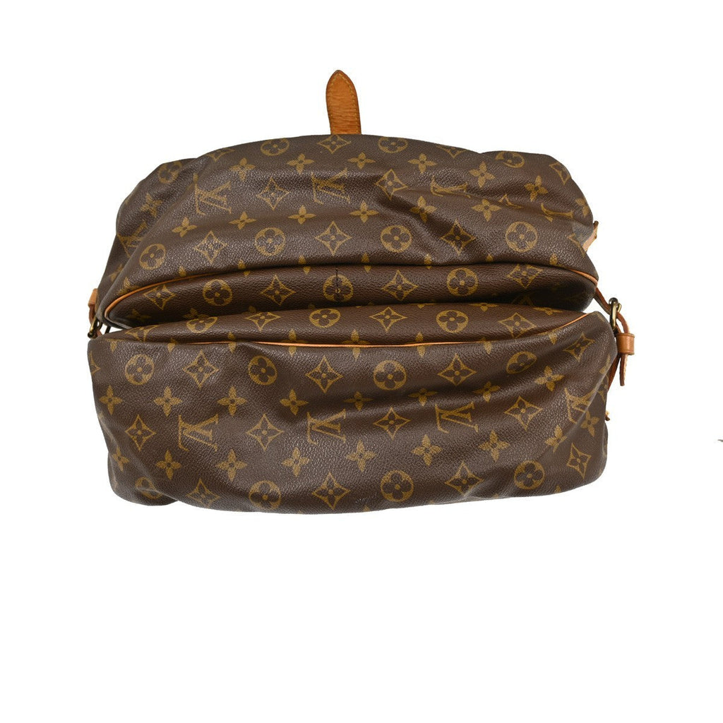 Louis Vuitton Saumur Handbag Monogram Canvas Brown Canvas Shoulder Bag Bag (Pre-Owned)