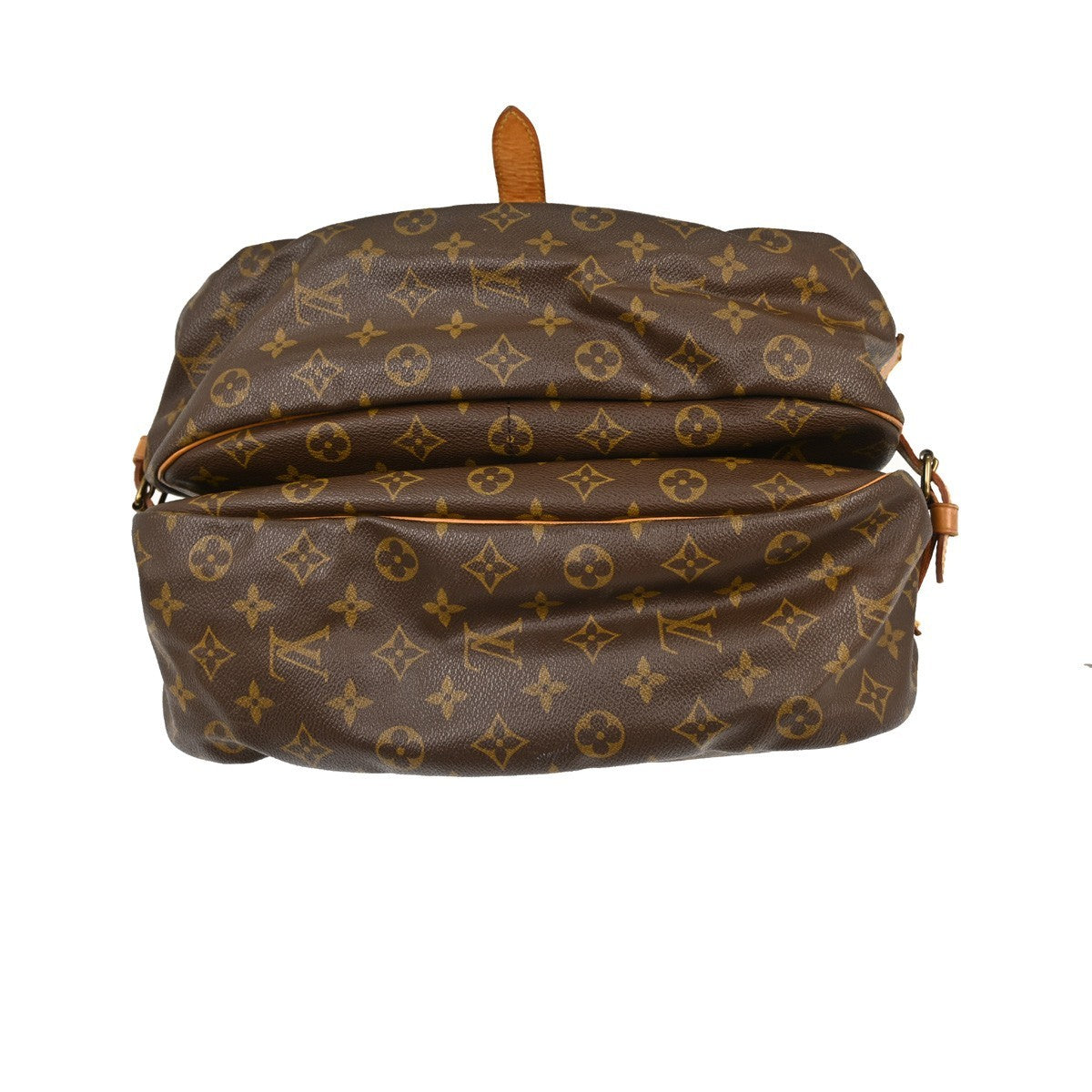 Louis Vuitton Saumur Handbag Monogram Canvas Brown Canvas Shoulder Bag Bag (Pre-Owned)