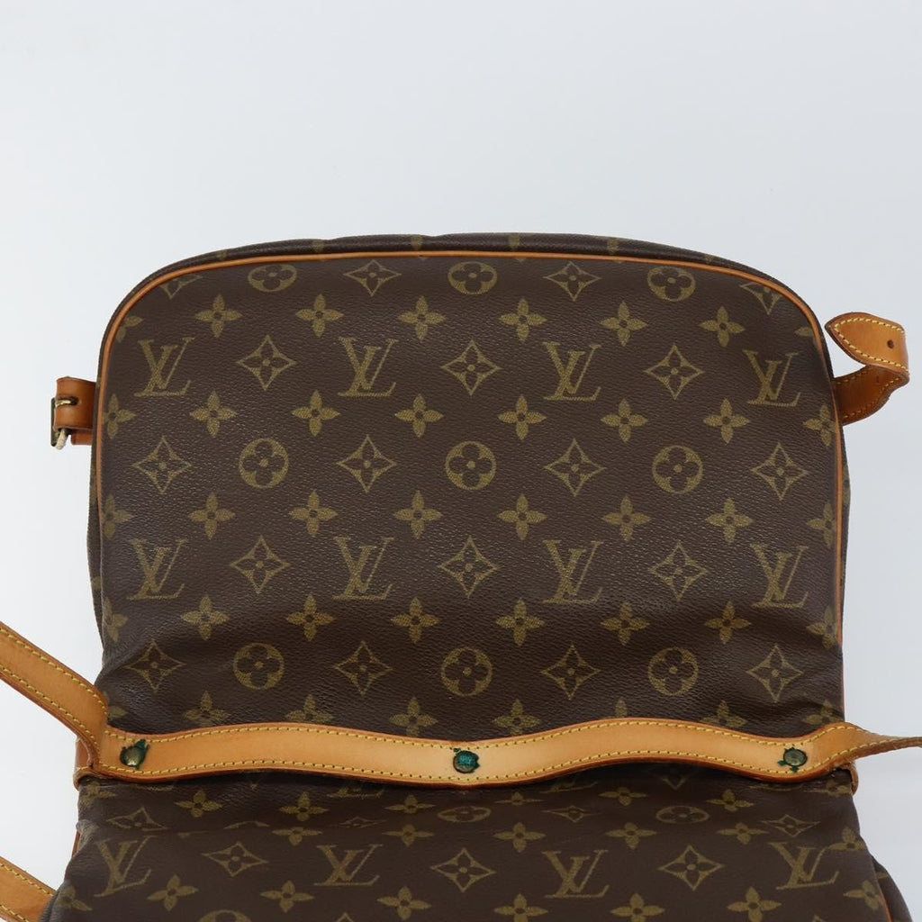 Louis Vuitton Saumur Handbag Monogram Canvas Brown Canvas Shoulder Bag Bag (Pre-Owned)