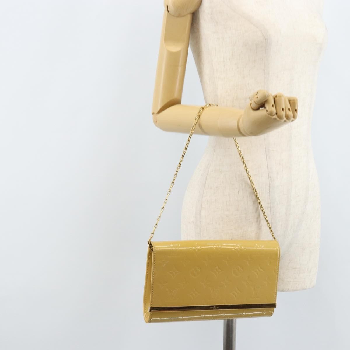 Louis Vuitton Ana Bag Monogram Vernis Yellow Patent_Leather Clutche & Pouche Bag (Pre-Owned)