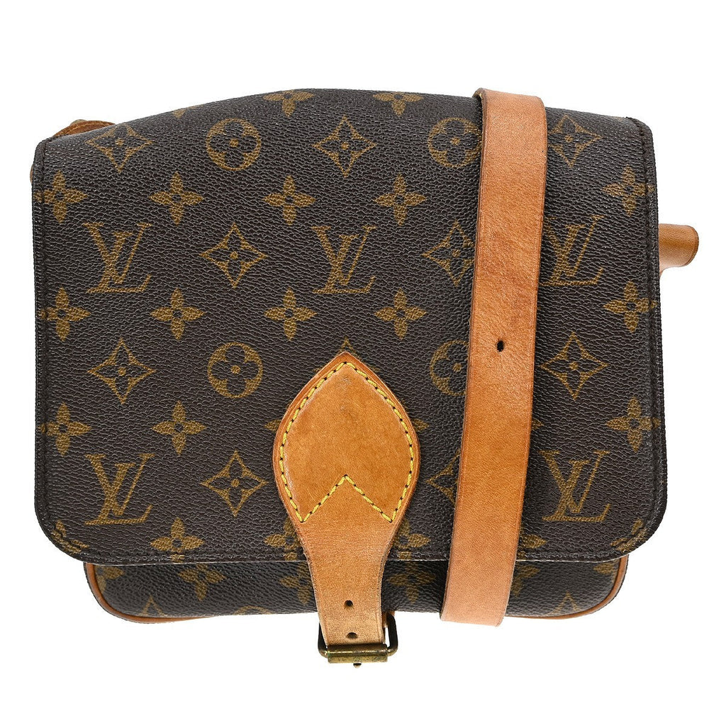Louis Vuitton Cartouchiere Handbag Monogram Canvas Brown Canvas Shoulder Bag Bag (Pre-Owned)
