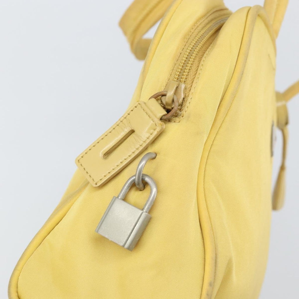 Prada Zip Around Tote Tessuto Yellow Nylon Handbag (Pre-Owned)