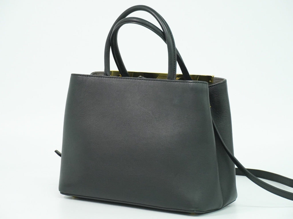 Fendi 2Jours Bag Leather Black Leather Handbag (Pre-Owned)