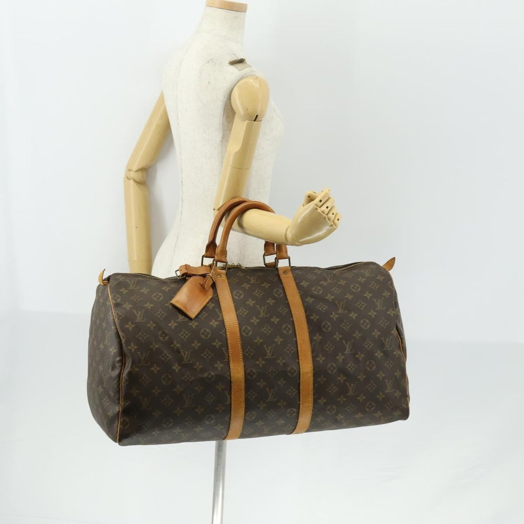 Louis Vuitton Keepall Bag Monogram Canvas Brown Canvas Travel Bag Bag (Pre-Owned)