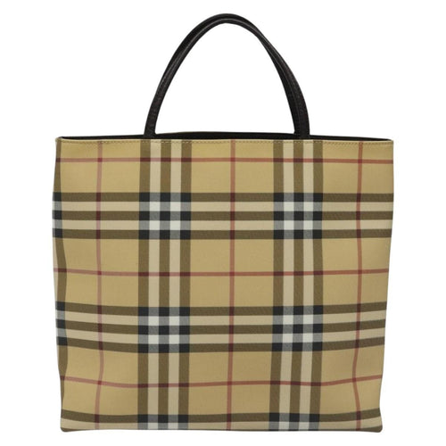 Burberry Nova Check Handbag Nova Check Canvas Beige Canvas Handbag (Pre-Owned)