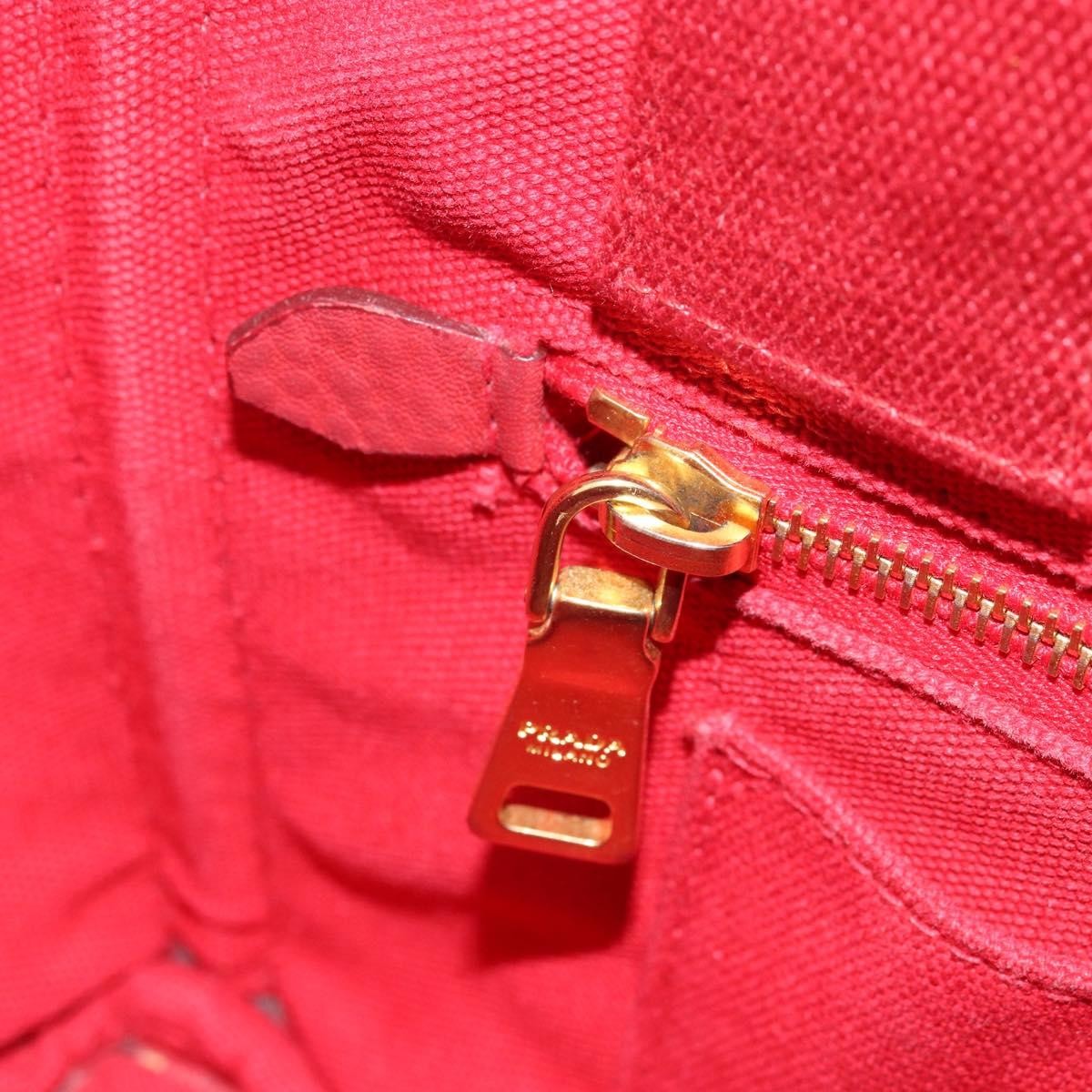 Prada Canapa Tote Canvas Red Canvas Tote Bag Bag (Pre-Owned)