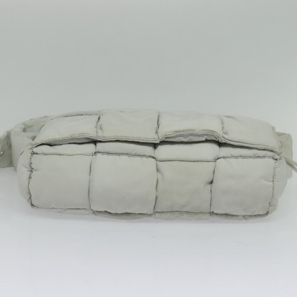 Bottega Veneta Padded Tech Cassette Crossbody Bag Intrecciato Nylon Gray Nylon Shoulder Bag Bag (Pre-Owned)