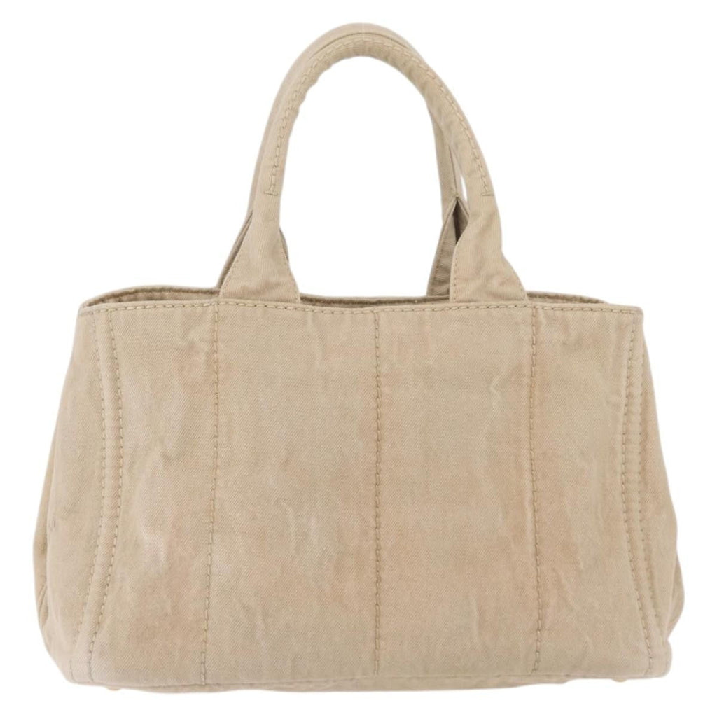 Prada Canapa Tote Canvas Beige Canvas Tote Bag Bag (Pre-Owned)