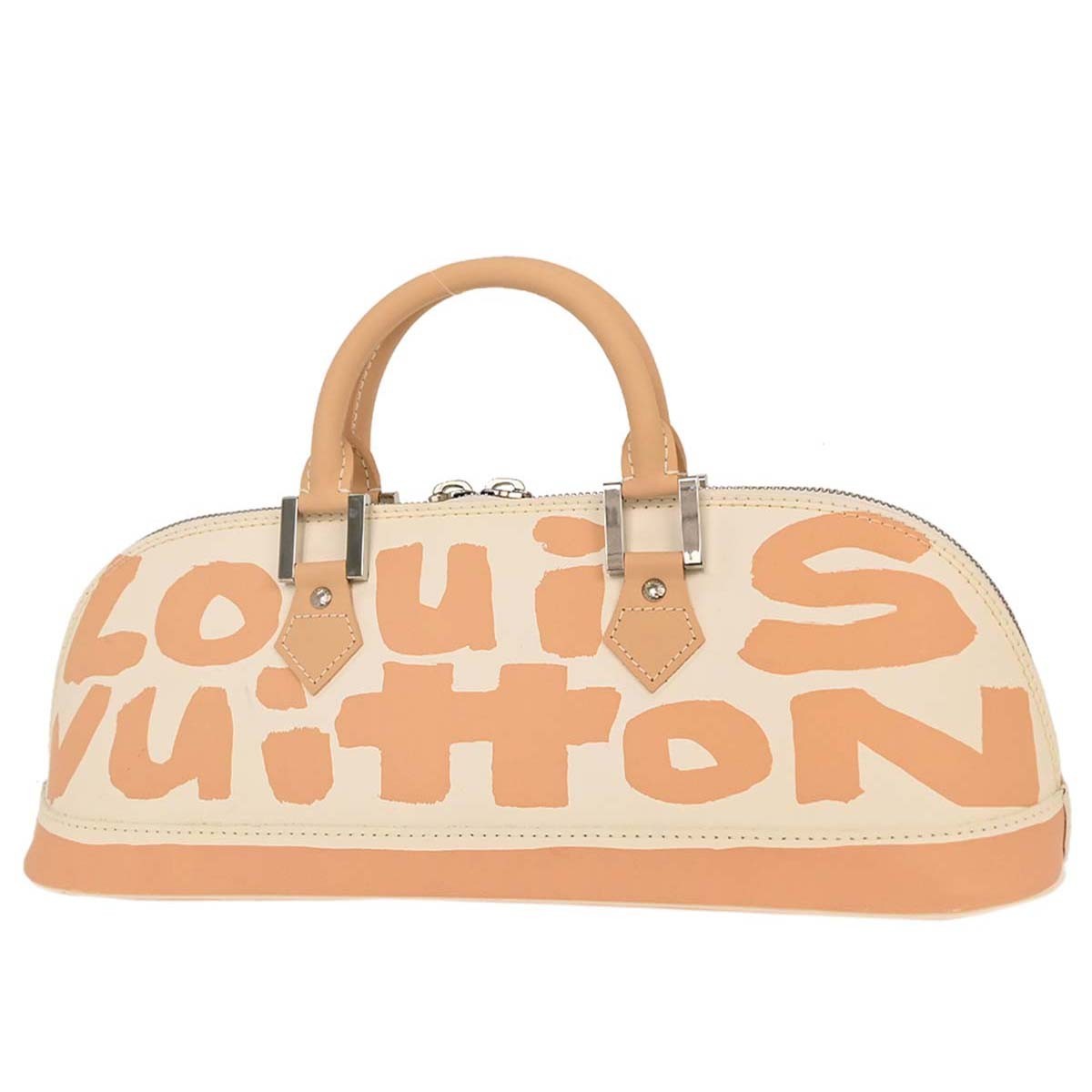 Louis Vuitton Alma Handbag Limited Edition Graffiti Leather Beige Leather Handbag (Pre-Owned)