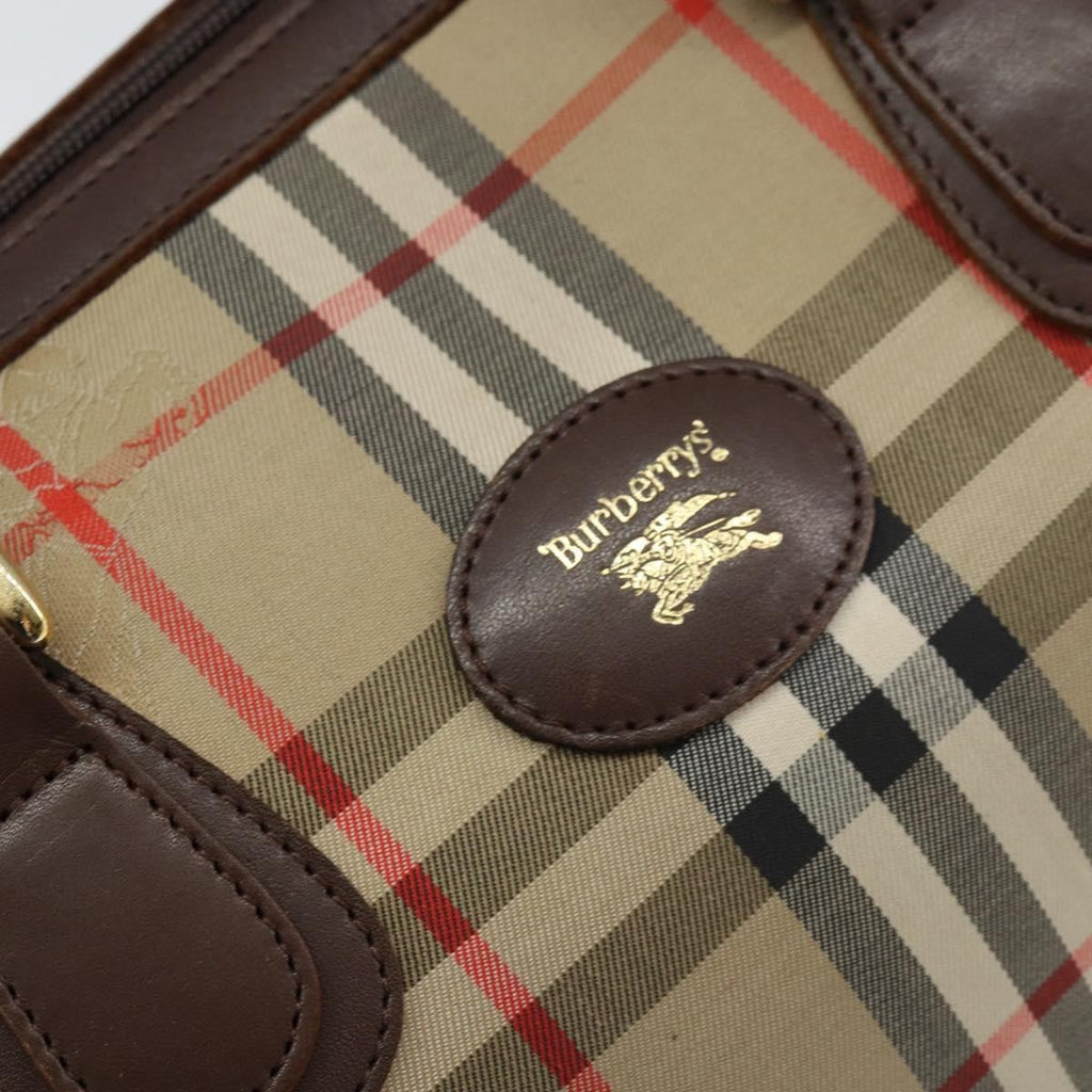 Burberry Nova Check Handbag Nova Check Canvas Beige Canvas Handbag (Pre-Owned)