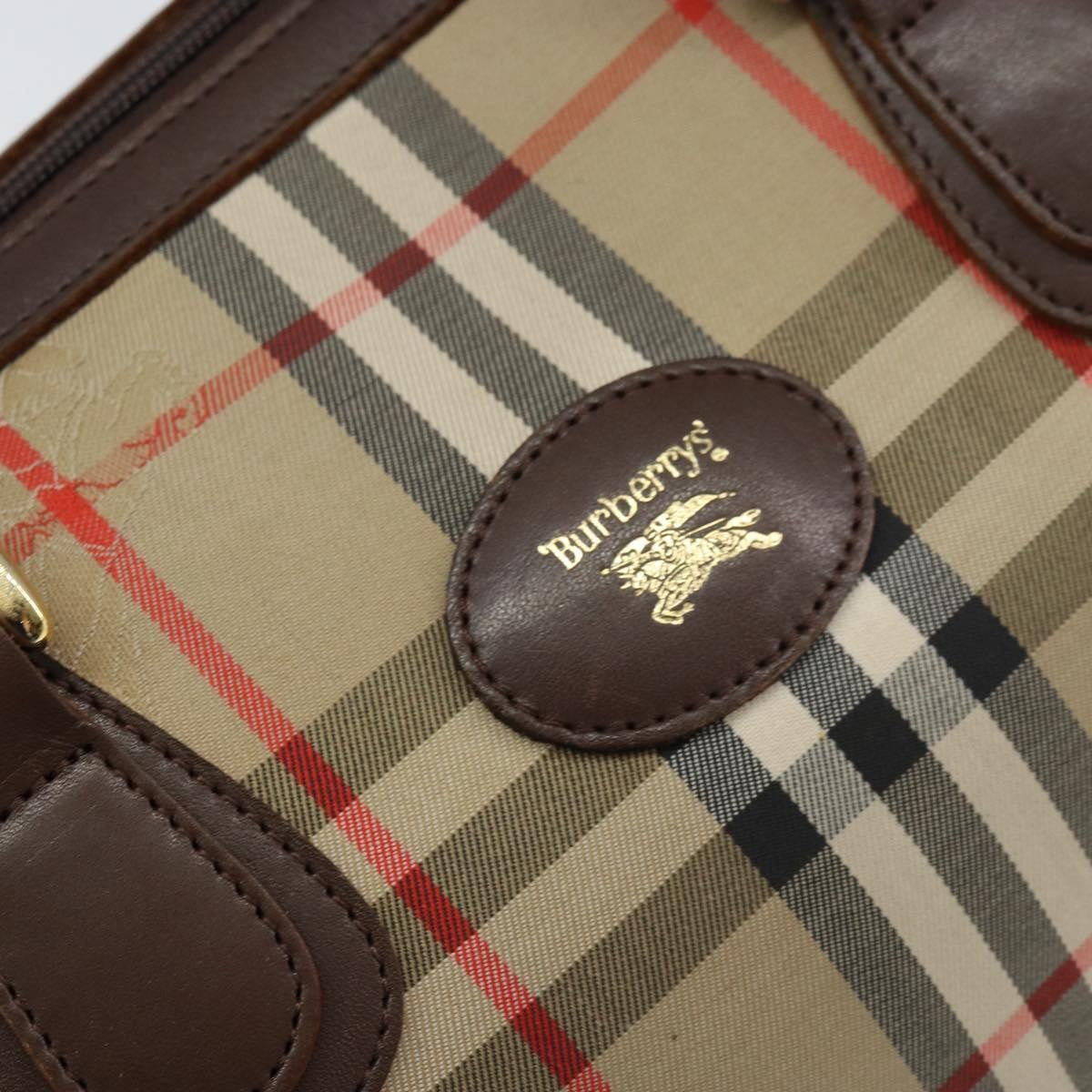 Burberry Nova Check Handbag Nova Check Canvas Beige Canvas Handbag (Pre-Owned)