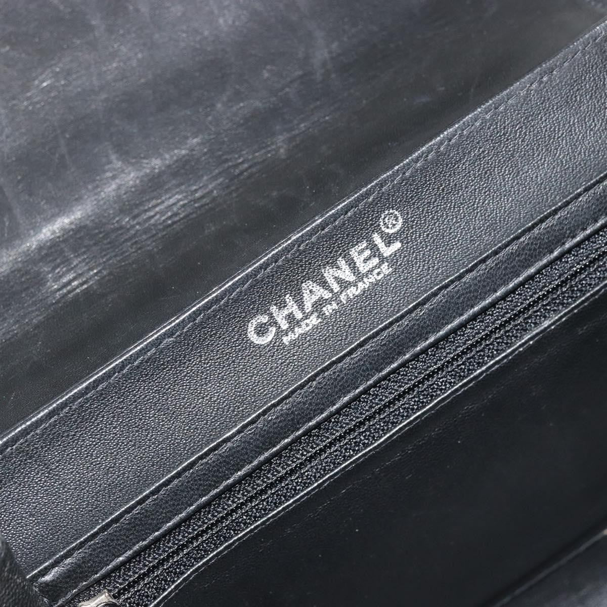 Chanel Chocolate Bar Accordion Reissue Flap Bag Quilted Lambskin Black Leather Handbag (Pre-Owned)