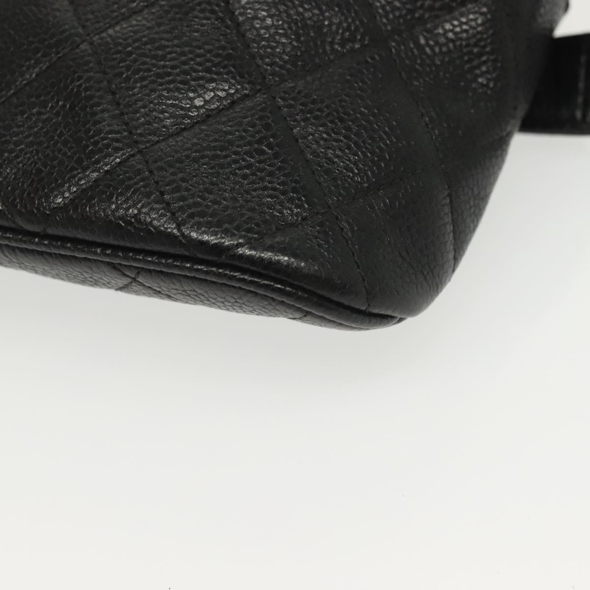 Chanel Vintage Zip Belt Bag Quilted Caviar Black Leather Clutche & Pouche Bag (Pre-Owned)