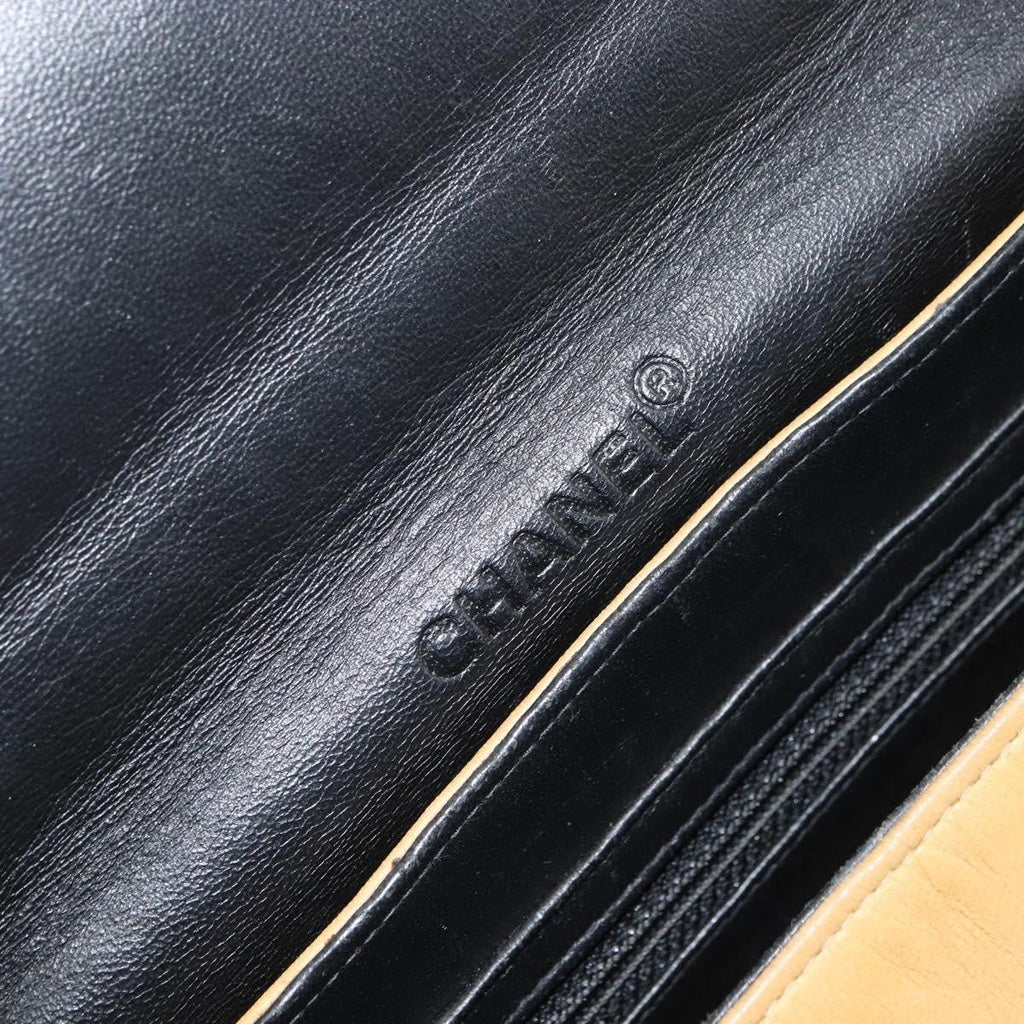 Chanel Chocolate Bar Accordion Reissue Flap Bag Quilted Lambskin Beige Leather Shoulder Bag Bag (Pre-Owned)