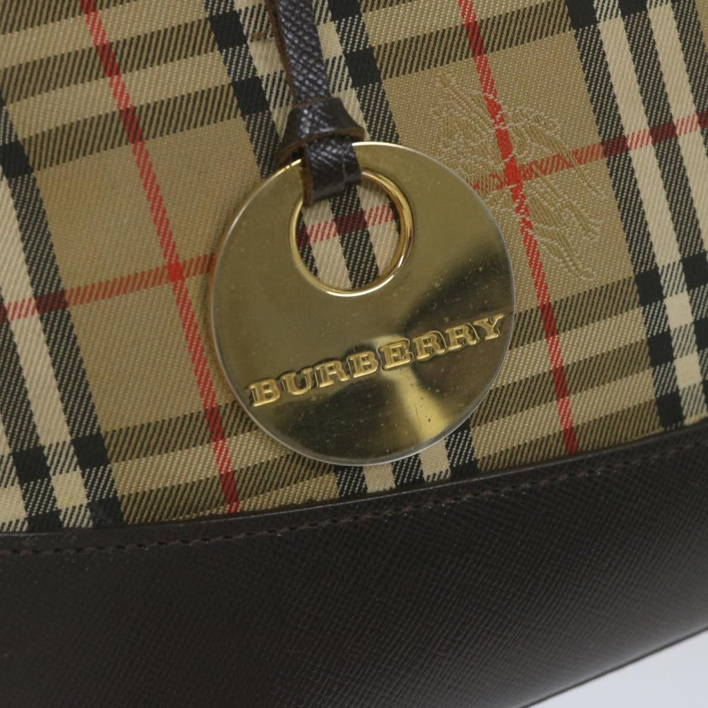 Burberry Nova Check Handbag Nova Check Canvas And Leather Beige Canvas Handbag (Pre-Owned)