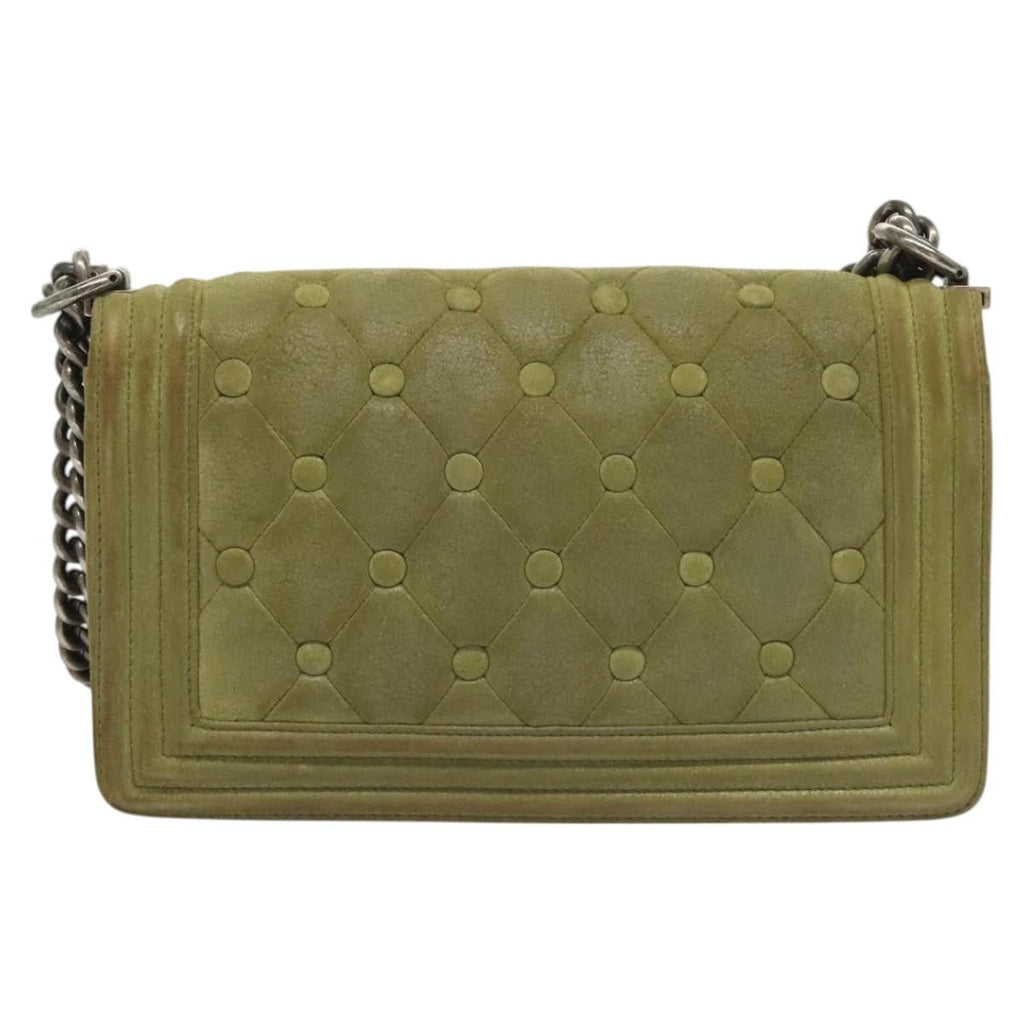 Chanel Celtic Boy Flap Bag Suede Green Suede Shoulder Bag Bag (Pre-Owned)