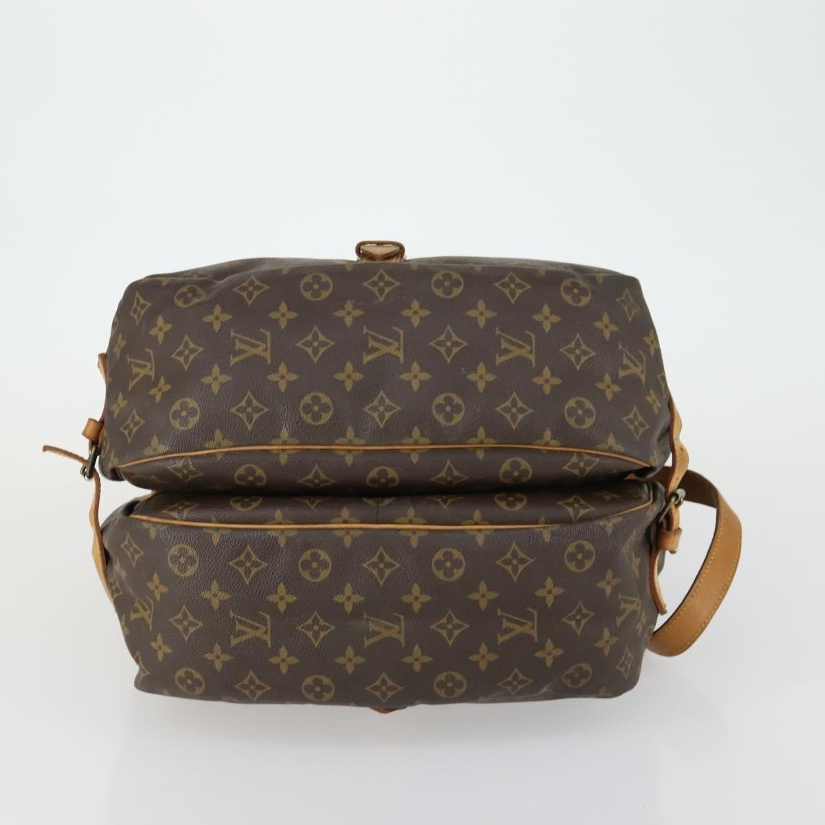 Louis Vuitton Saumur Handbag Monogram Canvas Brown Canvas Shoulder Bag Bag (Pre-Owned)