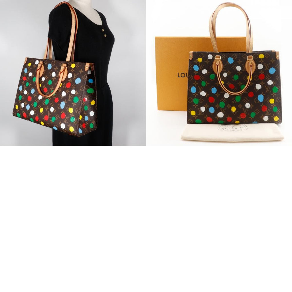 Louis Vuitton Onthego Tote Yayoi Kusama Painted Dots Monogram Canvas Multicolour Canvas Tote Bag Bag (Pre-Owned)