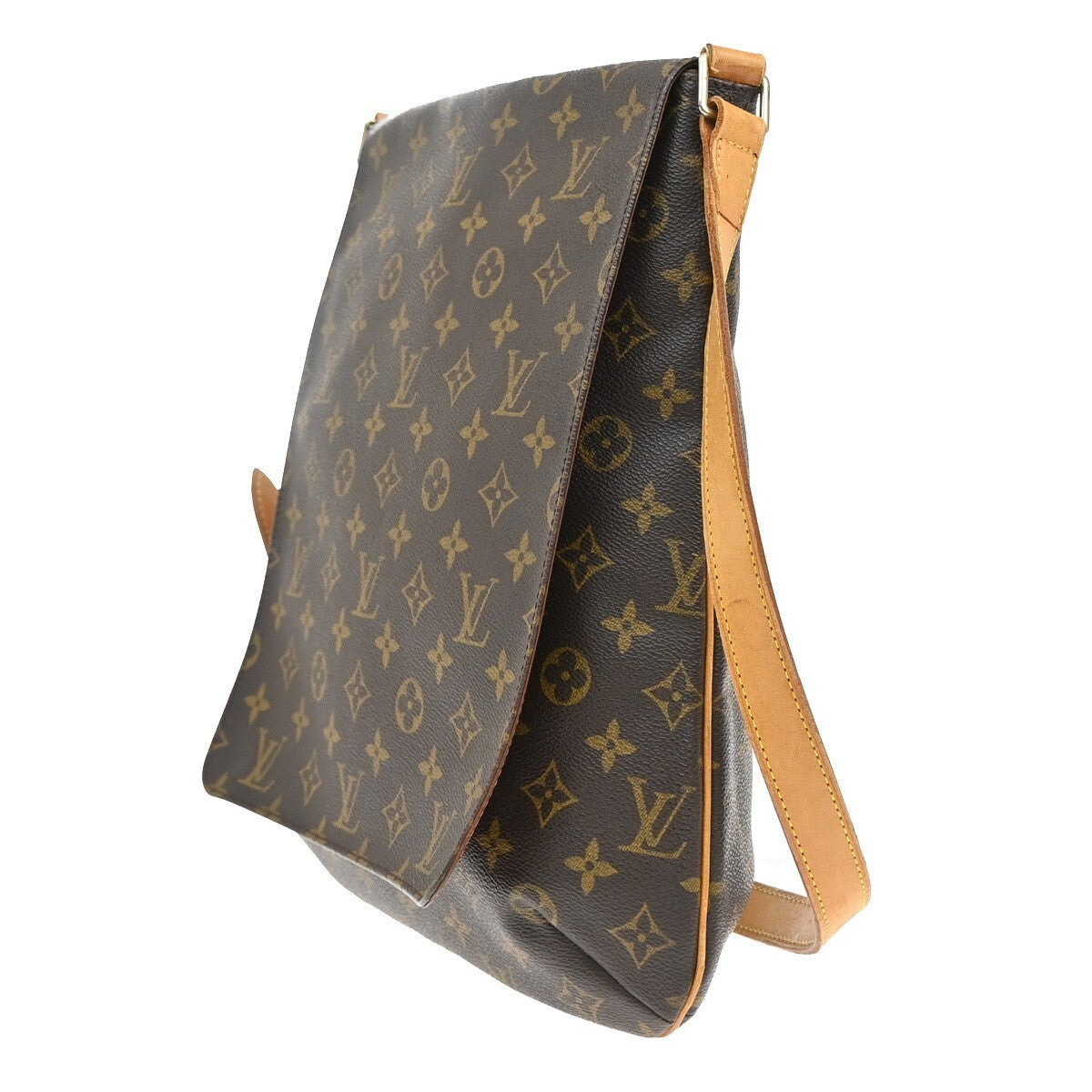 Louis Vuitton Musette Handbag Monogram Canvas Brown Leather Shoulder Bag Bag (Pre-Owned)
