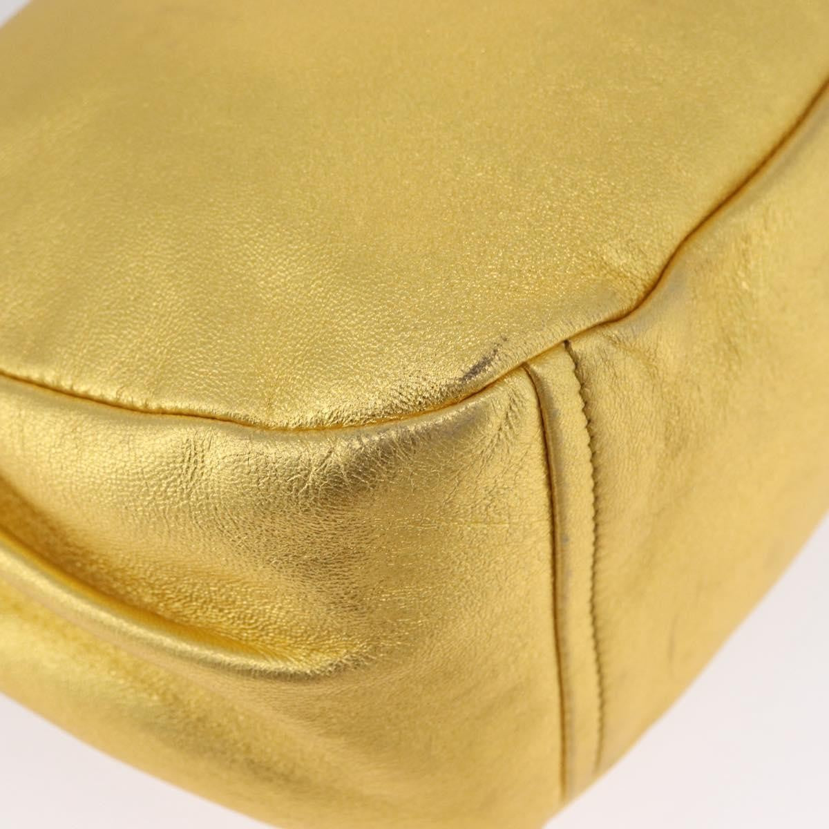 Prada Vintage Shoulder Bag Leather Gold Leather Shoulder Bag Bag (Pre-Owned)