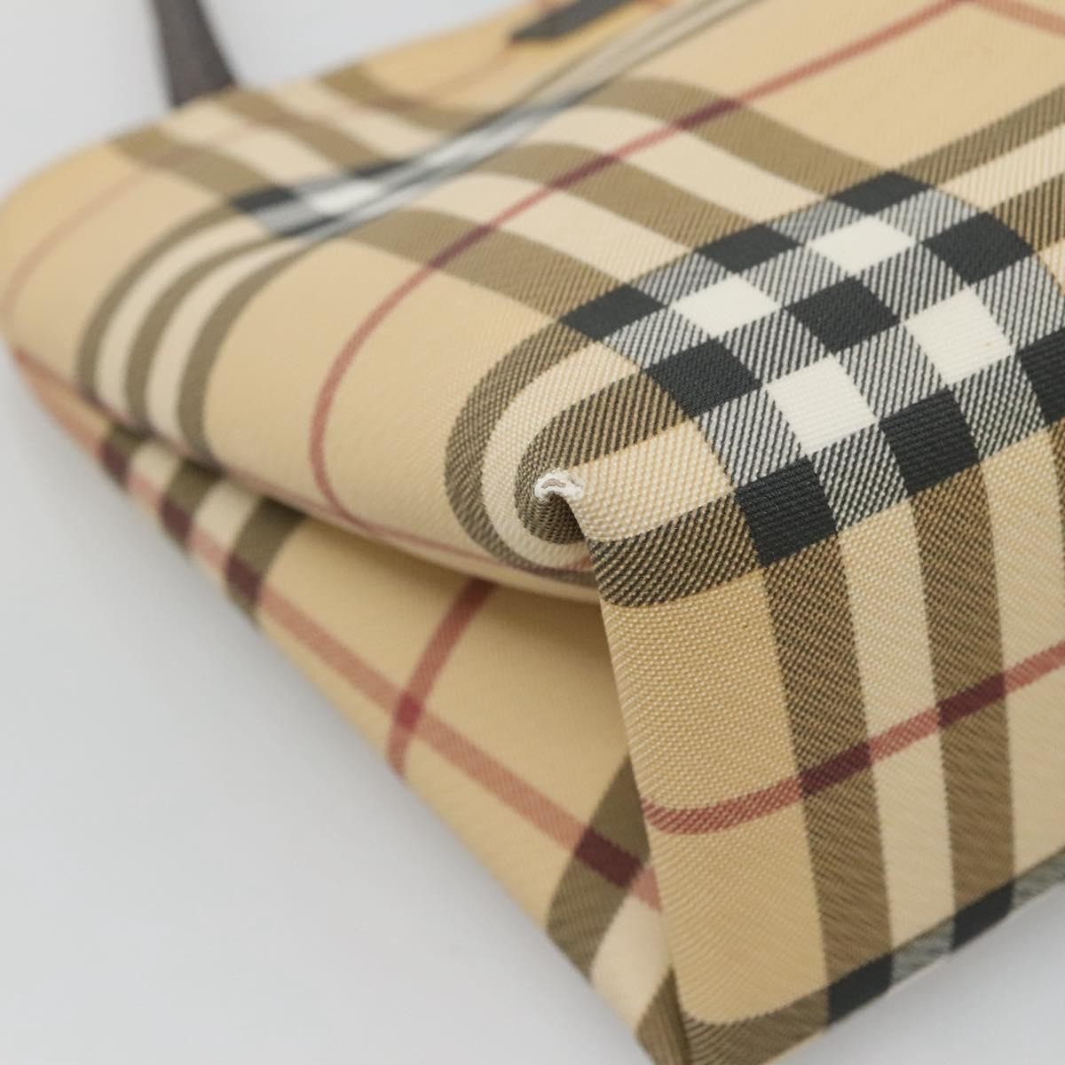 Burberry Nova Check Handbag Nova Check Canvas Beige Canvas Handbag (Pre-Owned)