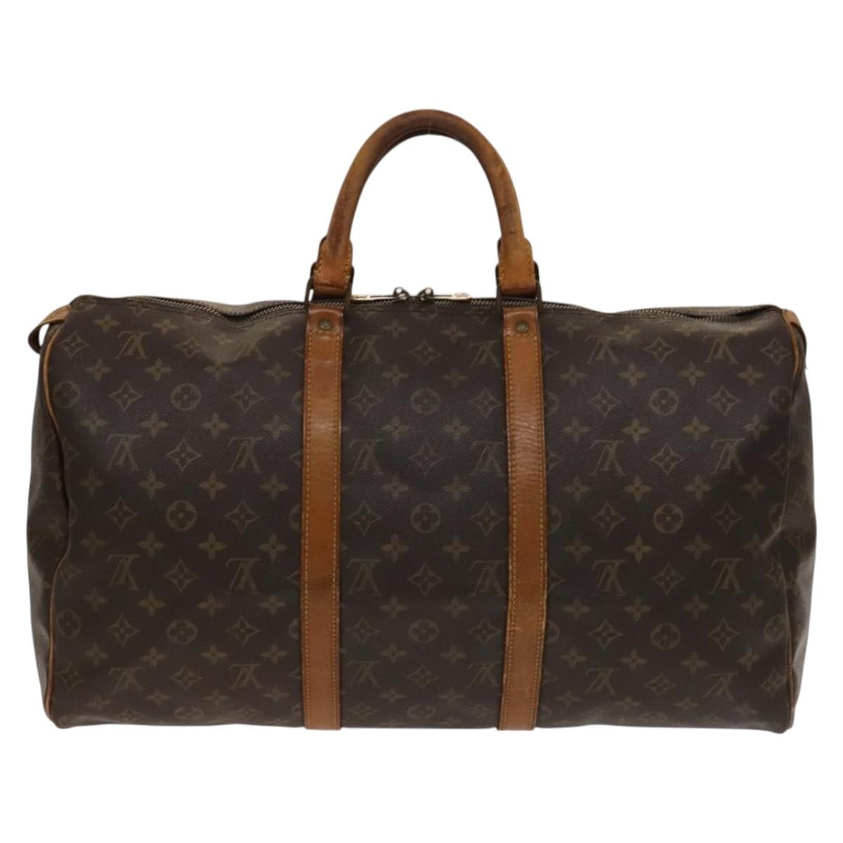 Louis Vuitton Keepall Bag Monogram Canvas Brown Canvas Travel Bag Bag (Pre-Owned)